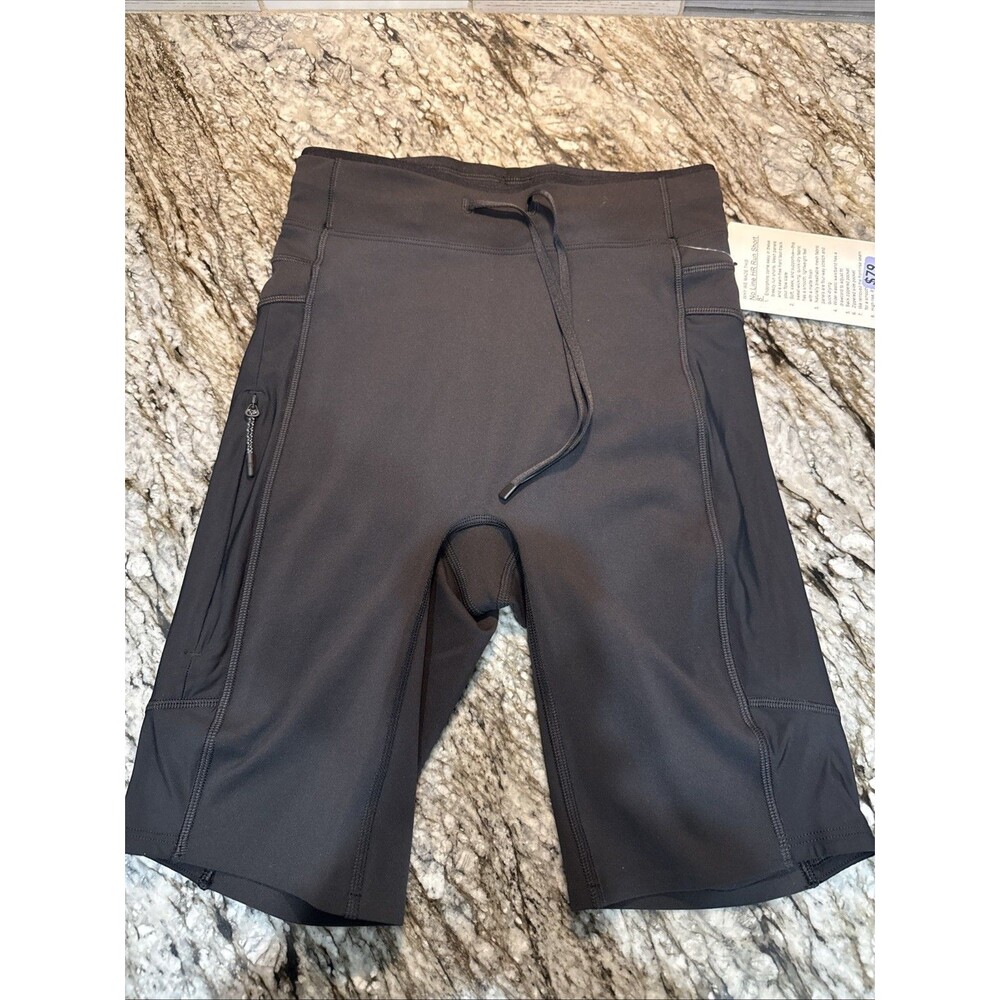 Lululemon No Line HR Run Short 8" Black Women’s Drawstring Pockets Sz 2 NWT